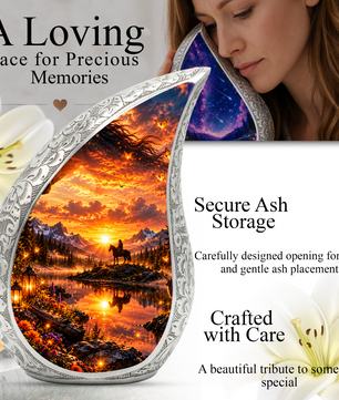 Horse Cremation Urn for Ashes, Cowboy Memorial Urn, Western Adult Urn, Horse Lover Urn