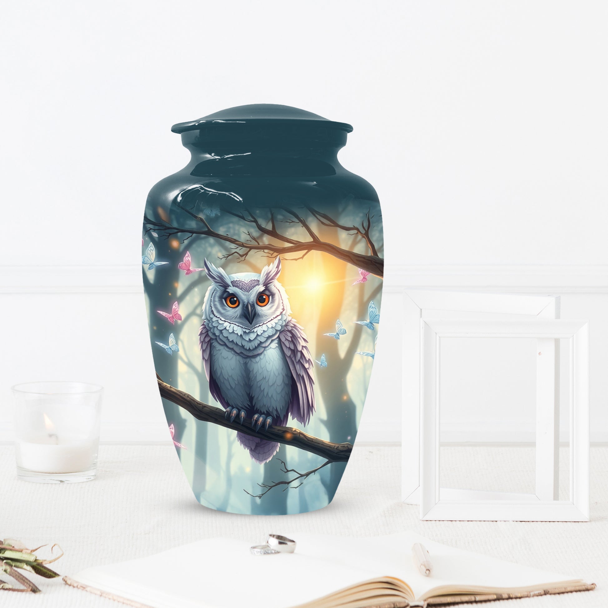 Personalized Owl Urn for Mom – Custom Owl Cremation Urn for Ashes