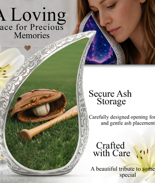 Personalized Baseball Urn for Dad | Keepsake Memorial Urn for Father