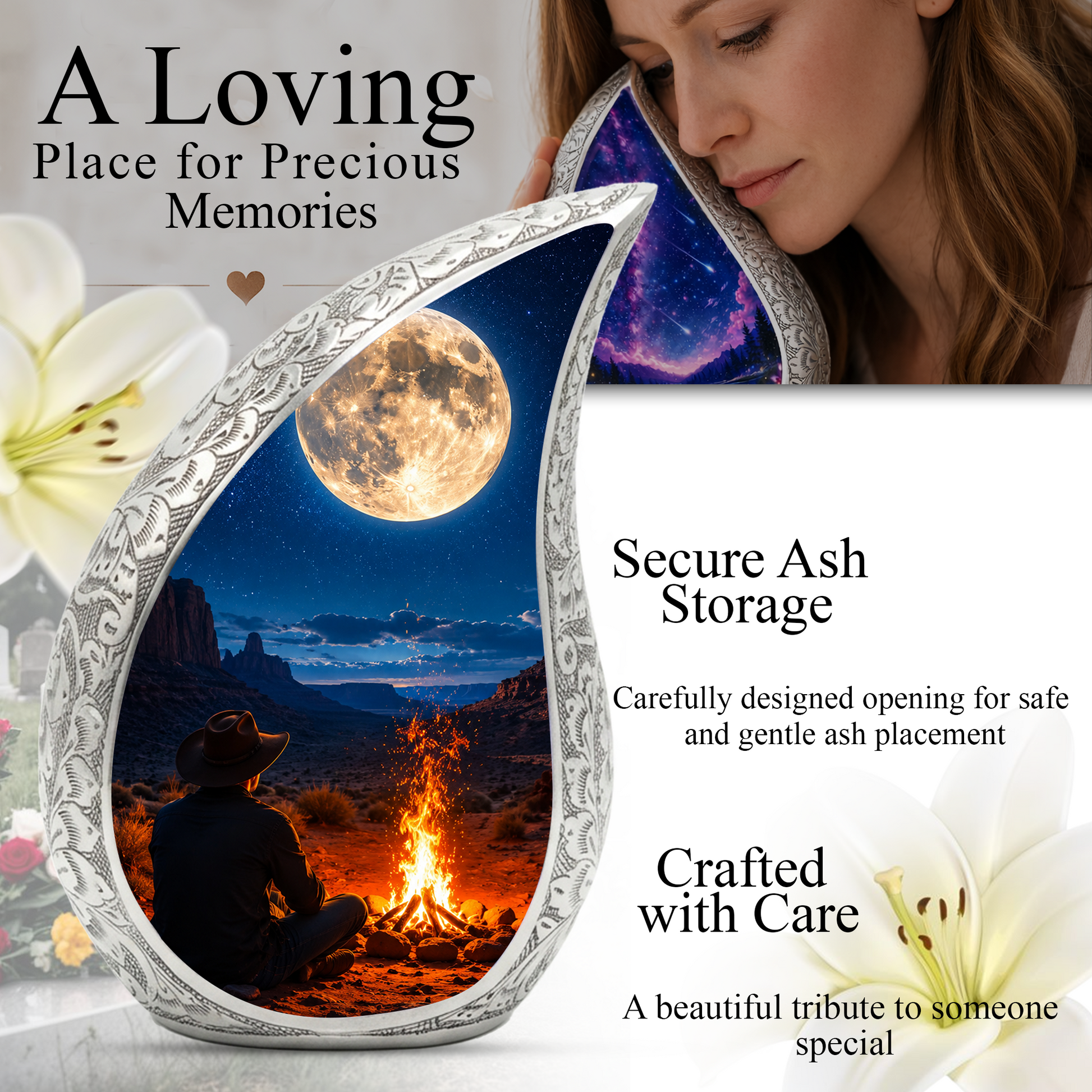 Men Urn for Dad & Father | Cremation Urns for Adult Male | Keepsake & Personalized Memorial Urn