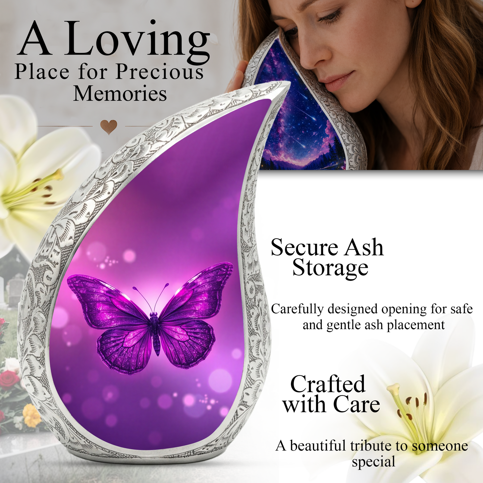 Butterfly Urn for Mom, Butterfly Urns for Human Ashes