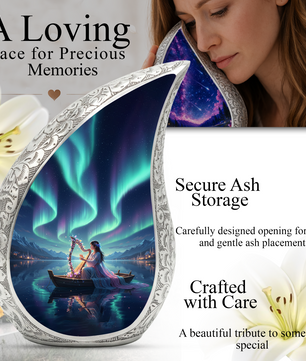 Northern Lights Urn for Mom | Beautiful Memorial Urn for Women