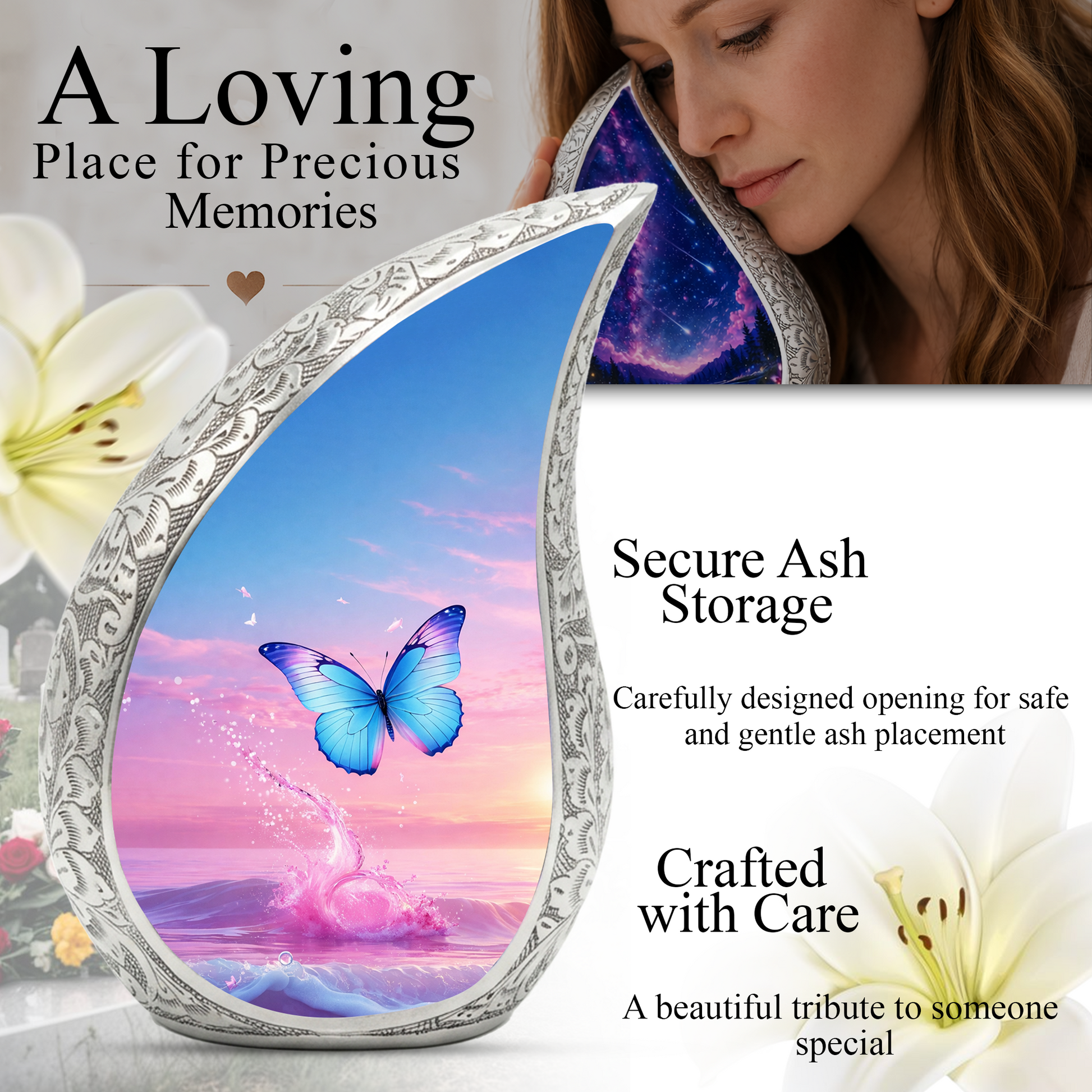 Butterfly Urn for Ashes, Butterfly Urn, Butterfly Urns for Human Ashes