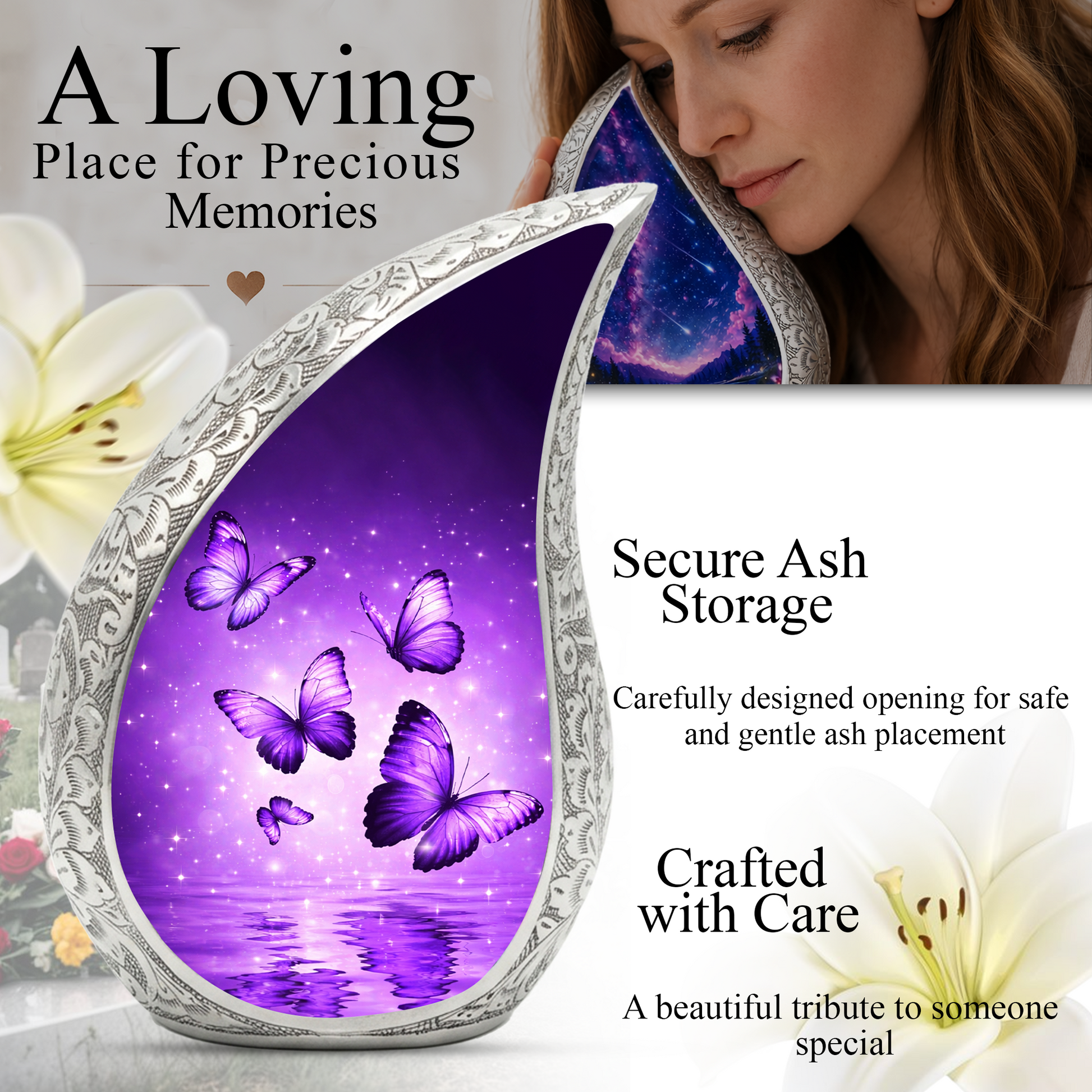 Butterfly Urn for Human Ashes | Urn for Mom