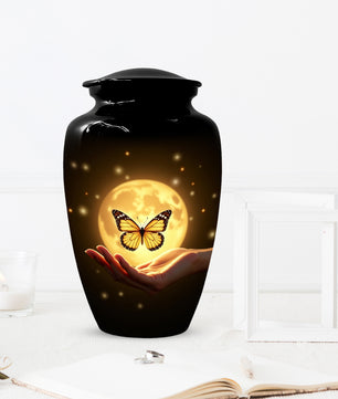 Beautiful Moon Butterfly Urn for Human Ashes | Moonlight Butterfly Cremation Urn