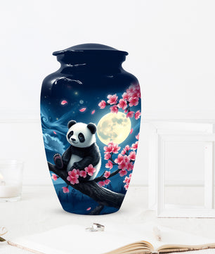 Panda Moon Urn for Ashes - Personalized Cherry Blossom Memorial for Mom | Cremation Urns for Mother