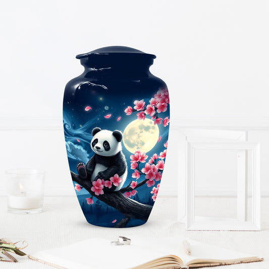 Panda Moon Urn for Ashes - Personalized Cherry Blossom Memorial for Mom | Cremation Urns for Mother