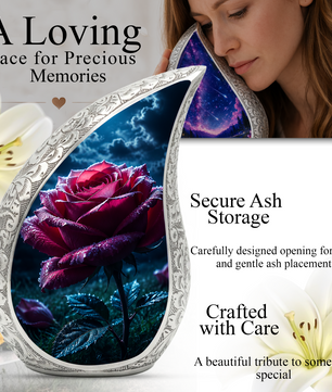 Rose Urn for Mom Ashes | Beautiful Rose Cremation Urn for Women, Mother, Sister, Daughter