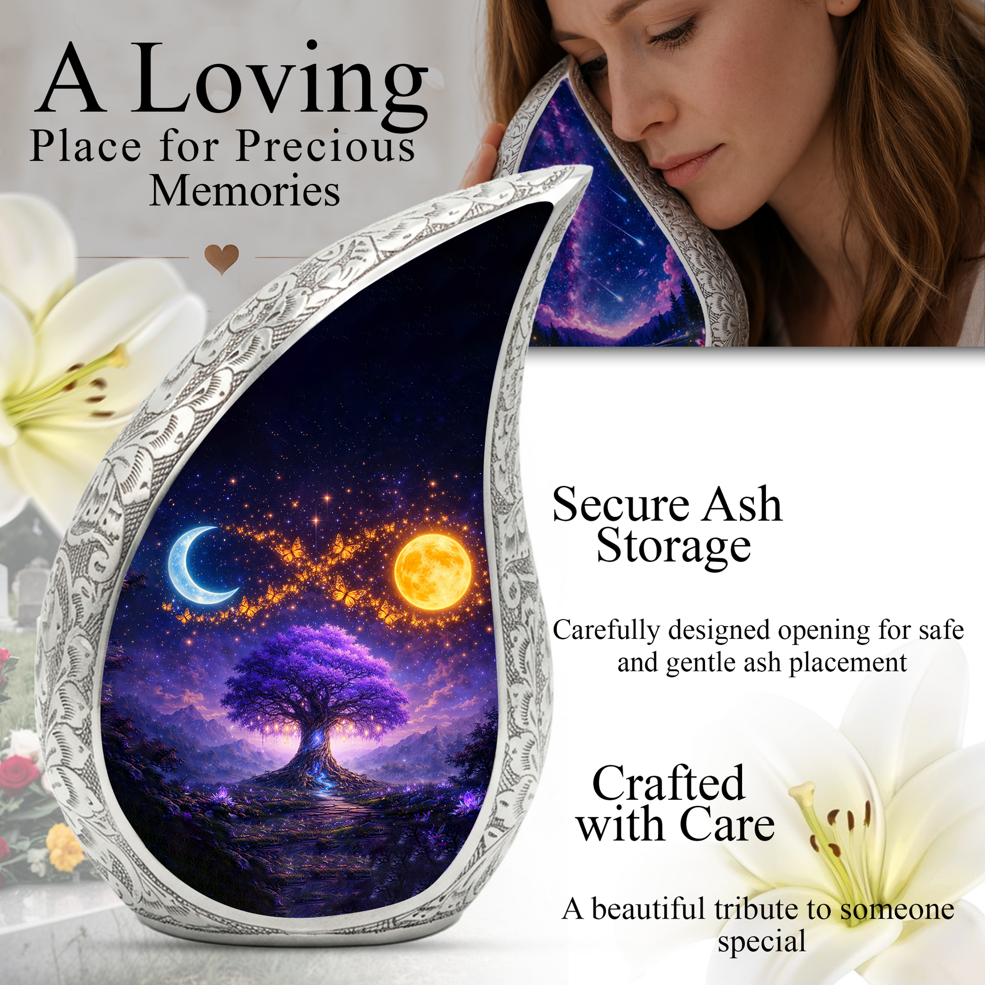 Tree Adult Urn for Human Ashes – Premium Tree of Life Adult Cremation Urn