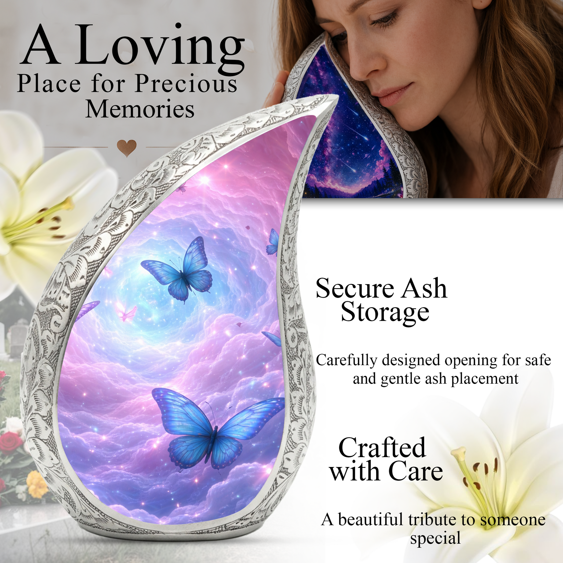 Butterfly Urn for Human Ashes | Heavenly Butterfly Urn |