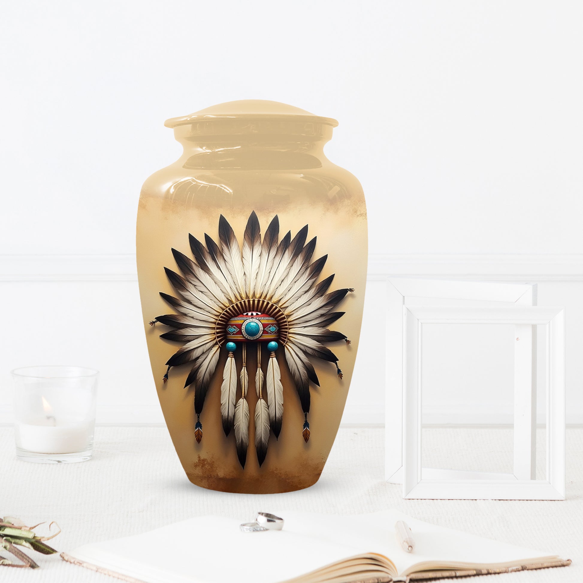 Native Urn for Human Ashes | Native American Inspired Adult Cremation Urn Memorial