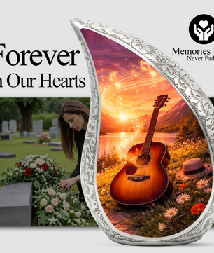 Guitar Lake Adult Urn for Human Ashes – Premium Guitar Cremation Urn