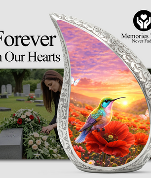 Hummingbird Memorial Urn for Mom | Urn for Human Ashes | Keepsake Urn for Mom