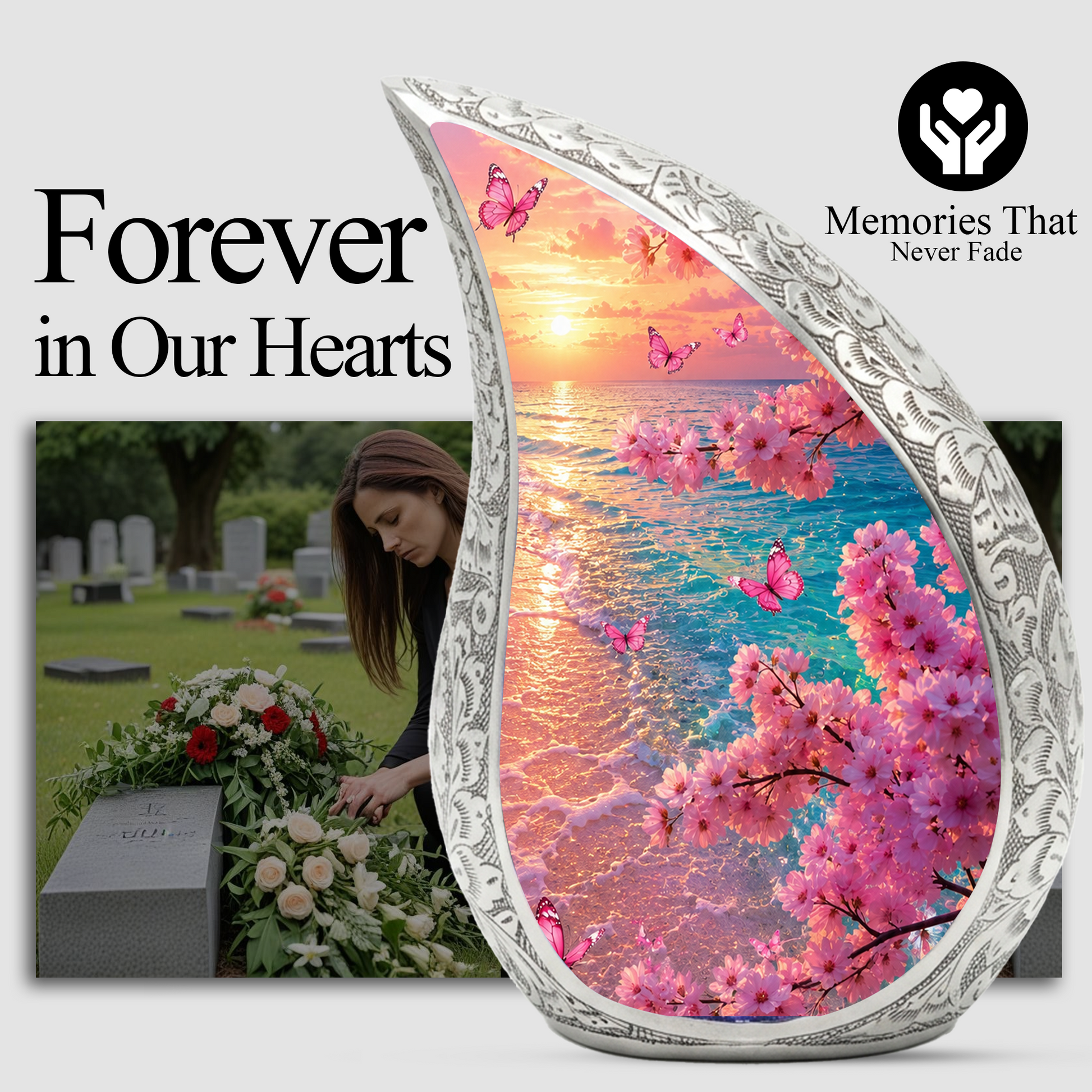 Beach Urn for Human Ashes – Ocean Sunset Cremation Urn