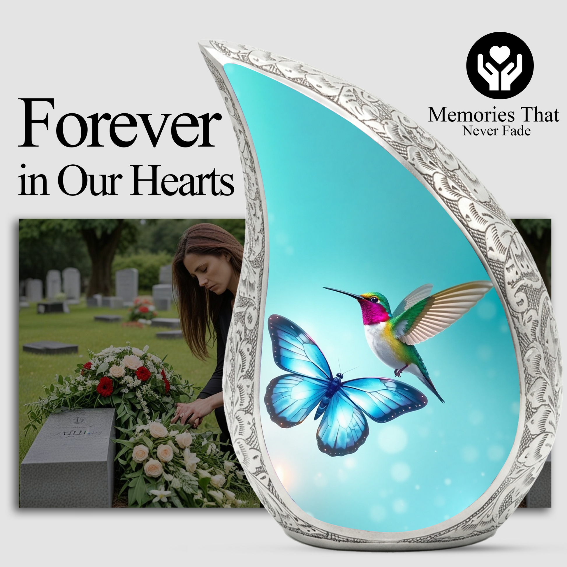Butterfly Urn for Mom | Hummingbird Memorial Urn | Butterfly Urns for Human Ashes