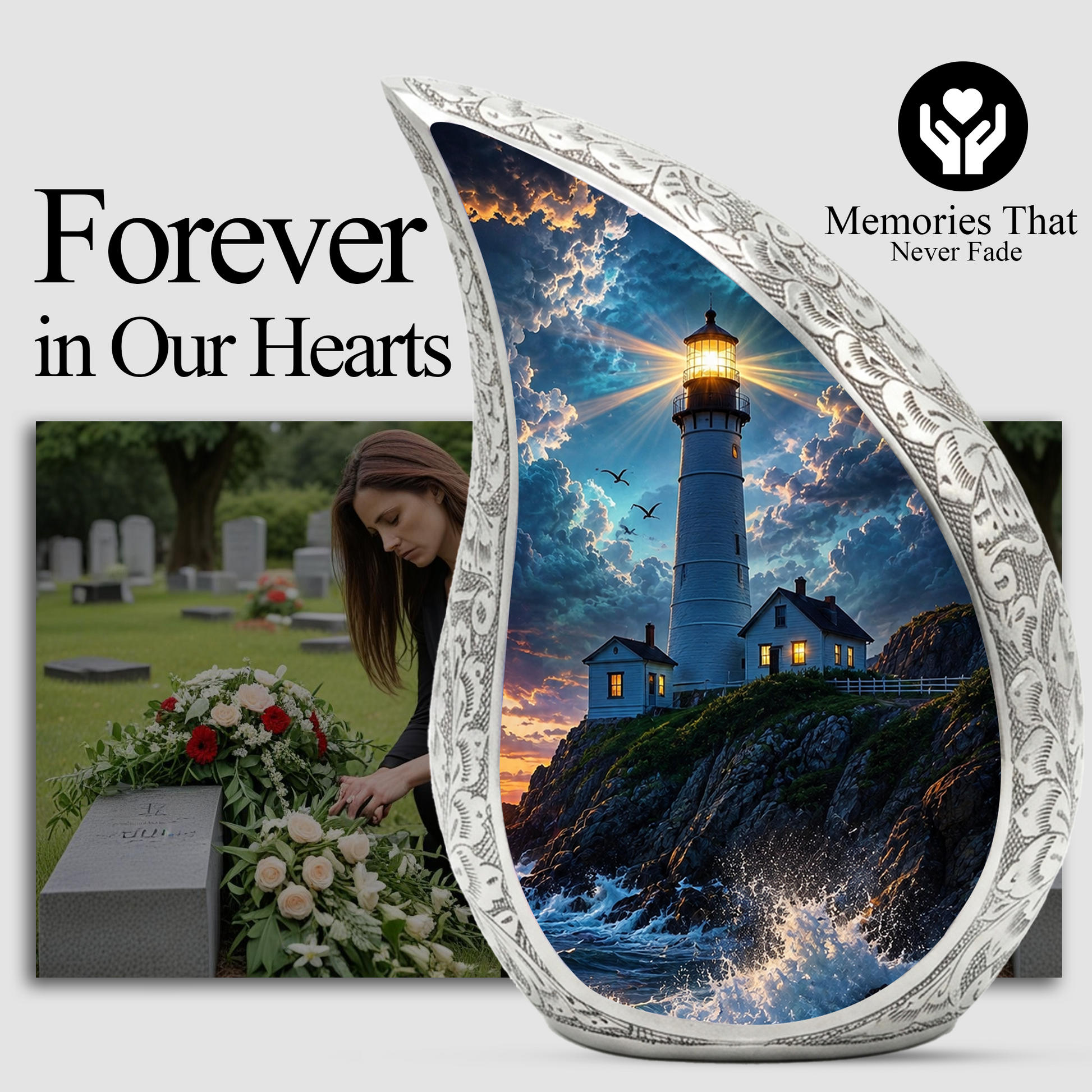 Lighthouse Urn for Human Ashes | Adult Cremation Urn & Memorial Urns for Adults