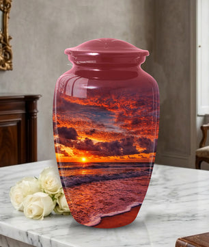 Product Title  Sunset Beach Urn for Mom | Adult Cremation Large  Urn for Ashes | Memorial Urn for Women