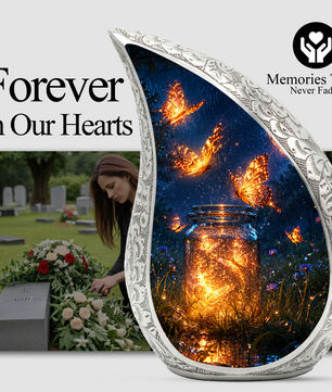 Butterfly Urn for Human Ashes |  Orange Butterfly Cremation Urn