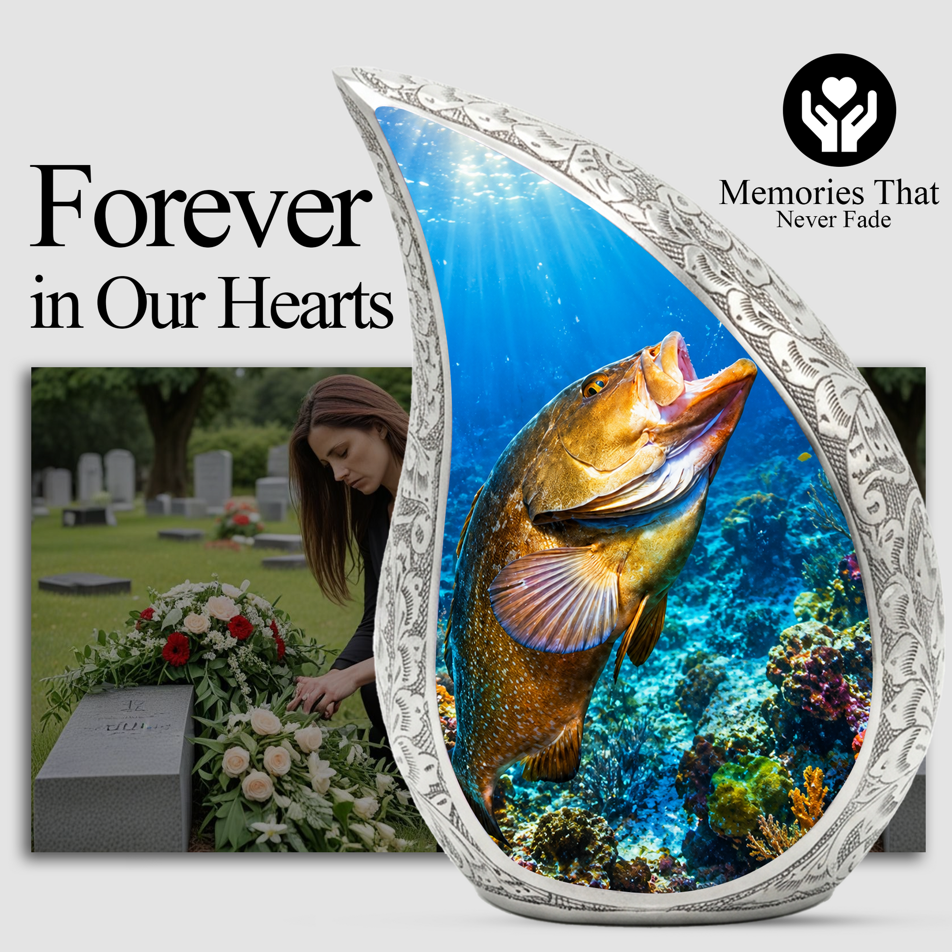 Fishing Urn for Dad Ashes | Gone Fishing Cremation Urn for Men, Fishing Urn for Human Ashes,