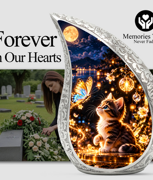 Cat Urn for Ashes, keepsake Personalized Cat Cremation Urn
