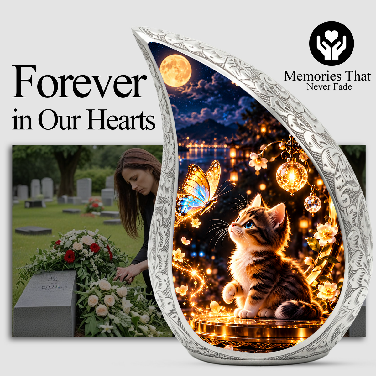 Cat Urn for Ashes, keepsake Personalized Cat Cremation Urn