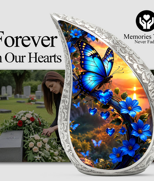 Blue Butterfly Urn for Ashes | Butterfly Urns for Human Ashes, Butterfly Urn for Cremains,
