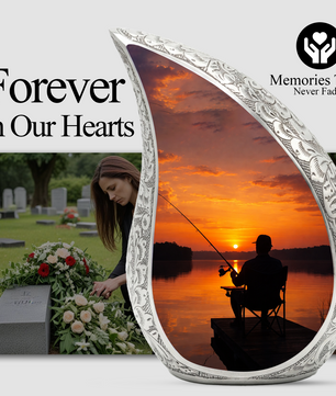 Fishing Urn for Dad | Gone Fishing Cremation Urn for Male Ashes,