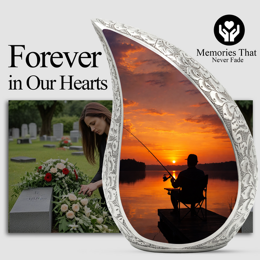 Fishing Urn for Dad | Gone Fishing Cremation Urn for Male Ashes,