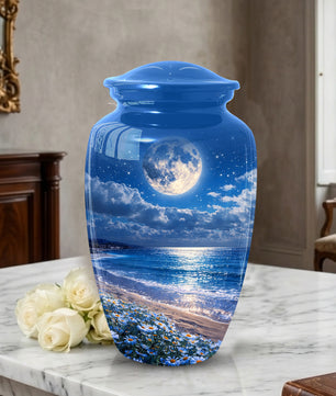 Moonlit Ocean Urn for Mom - Adult Female Cremation Large Urn for Ashes