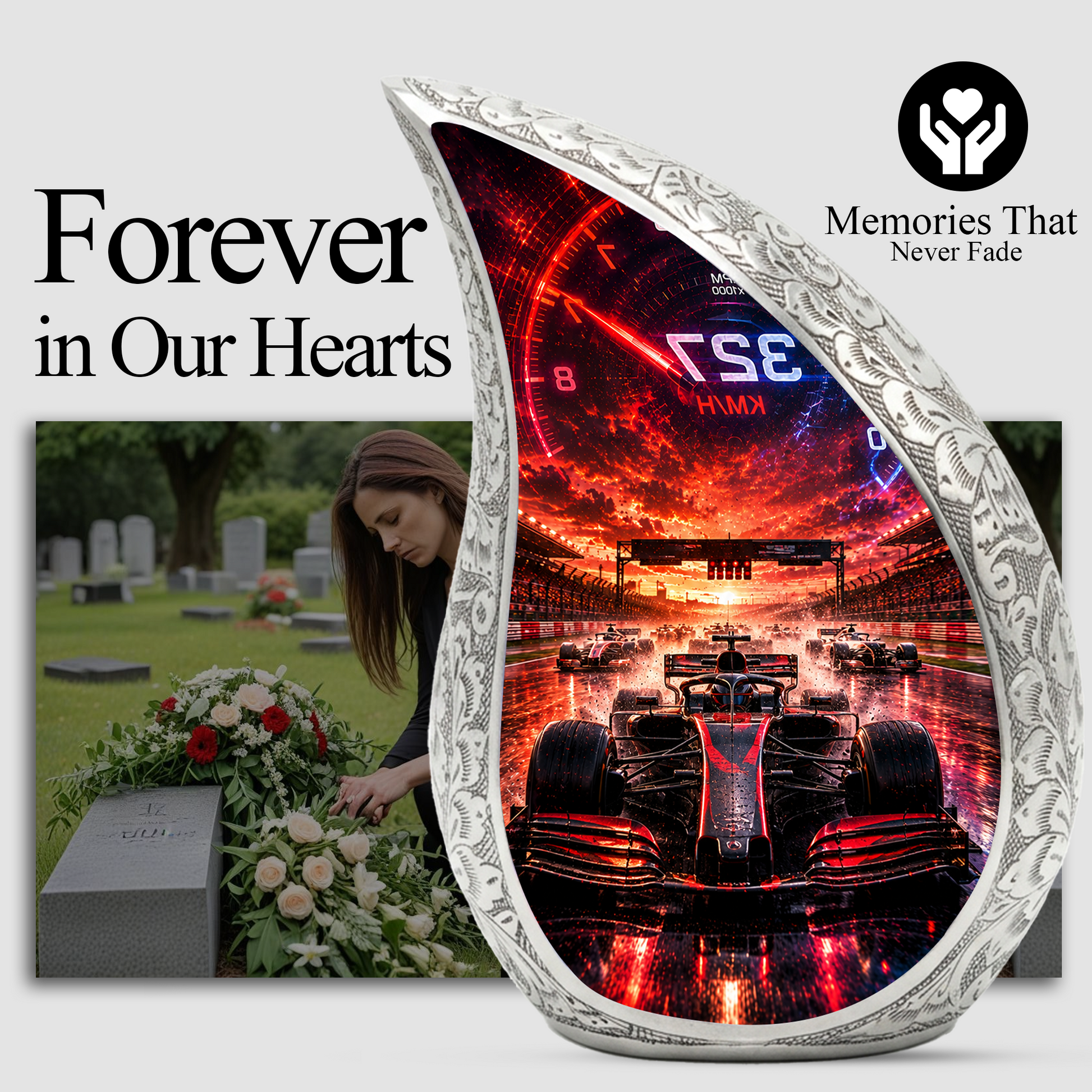 F1 Racing Car Urn for Adult Ashes | Racing Car Adult Cremation Urn