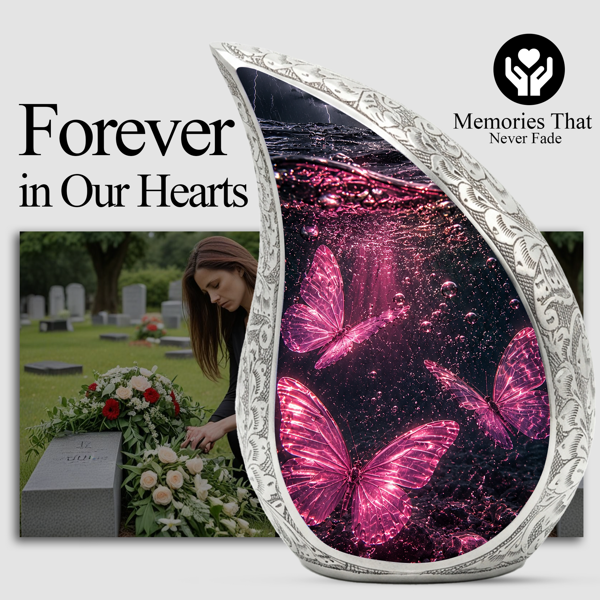 Pink Butterfly Urn for Ashes | Butterfly Urns for Human Ashes, Butterfly Urn for Cremains,