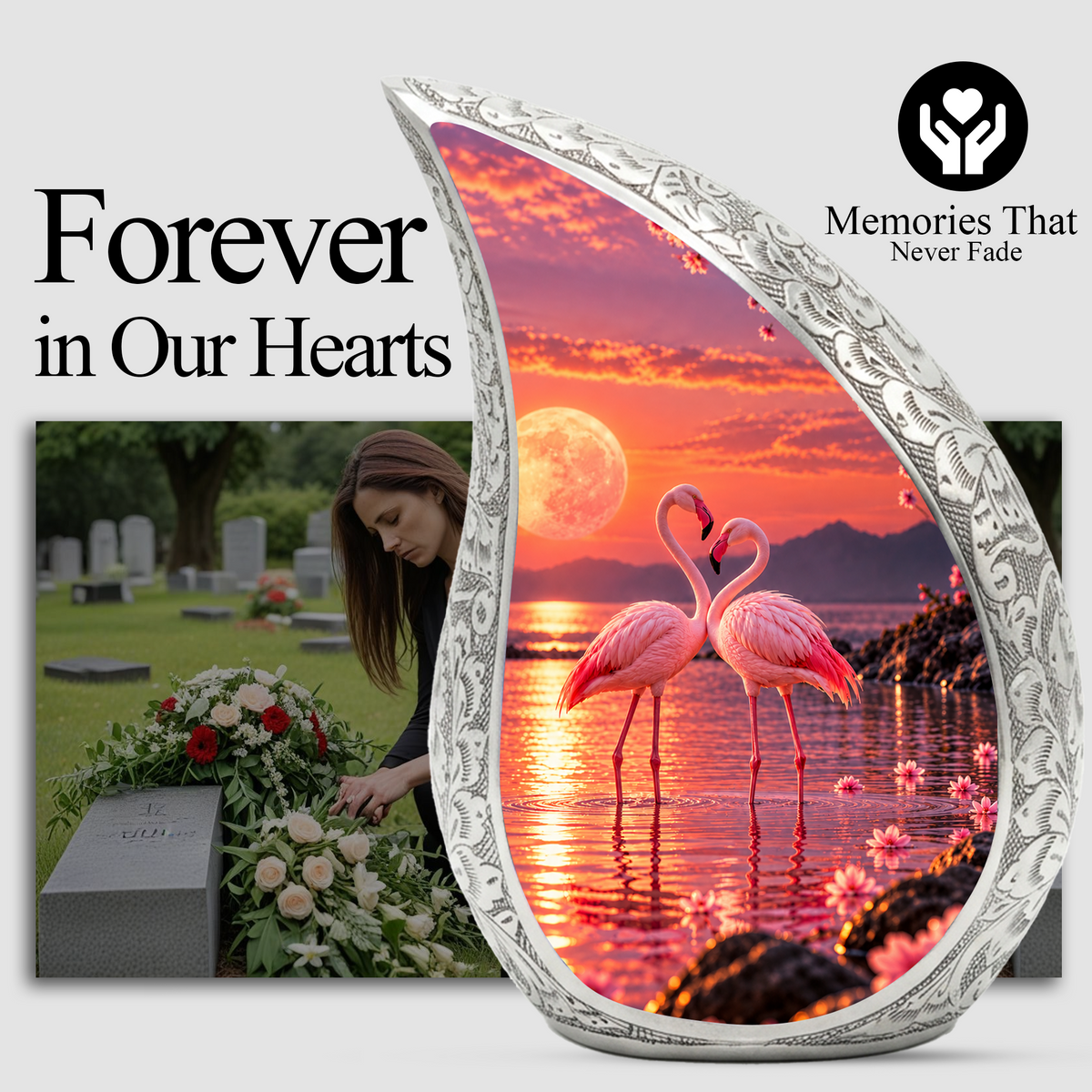 Flamingo Cremation Urn for Ashes, Flamingo Memorial Urn, Pink Flamingo Adult Urn, Bird Cremation Urn