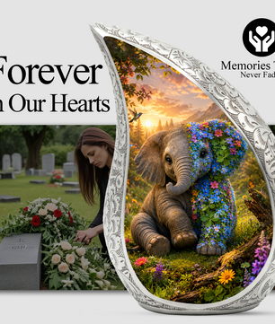 Elephant Urn for Human Ashes | Majestic Elephant Adult Cremation Urn | Wildlife Memorial Urn