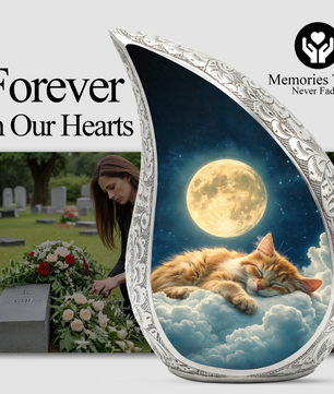 Cat Heaven Urn for Human & Pet Ashes – Personalized Cat Heaven Cremation Urn