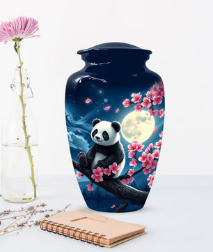 Panda Moon Urn for Ashes - Personalized Cherry Blossom Memorial for Mom | Cremation Urns for Mother