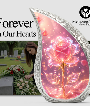 Pink Rose Urn for Mom | Beautiful Urns for Women | Cremation Urn for Mom