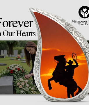 Cowboy Urn for Dad, Personalized Western Memorial