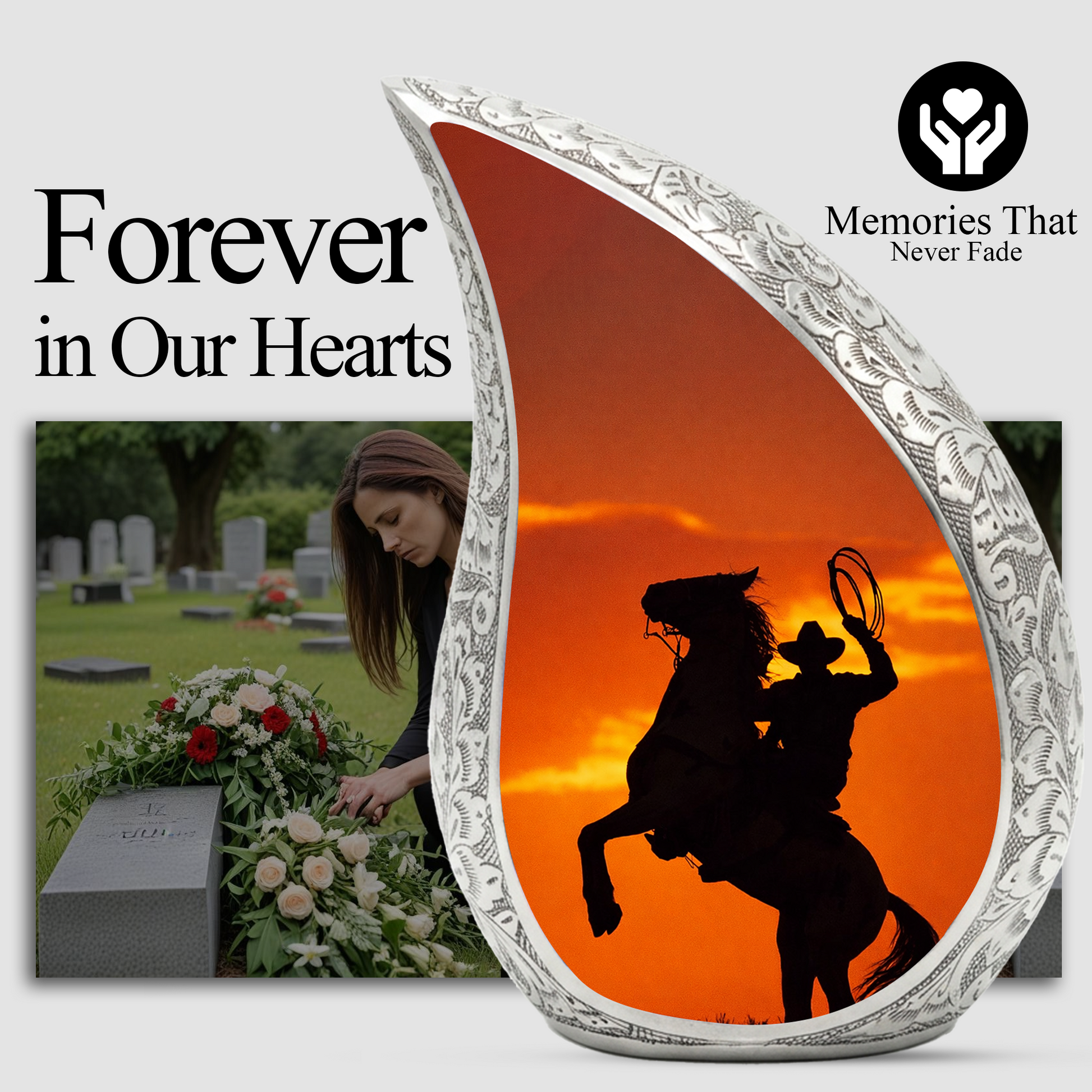 Cowboy Urn for Dad, Personalized Western Memorial