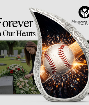 Baseball Memorial Urn for Dad | Personalized Adult Cremation Urn