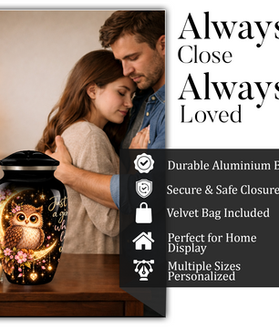 Owl Cremation Urn for Ashes | Personalized Owl Memorial Urn | Cute Bird Funeral Urn