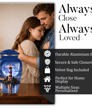 Lighthouse Adult Cremation Urn for Ashes | Ocean Memorial Urn | Personalized Adult Urn for Human Ashes