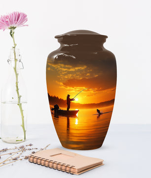 Fishing Urn for Human Ashes | Gone Fishing Cremation Urn for Dad