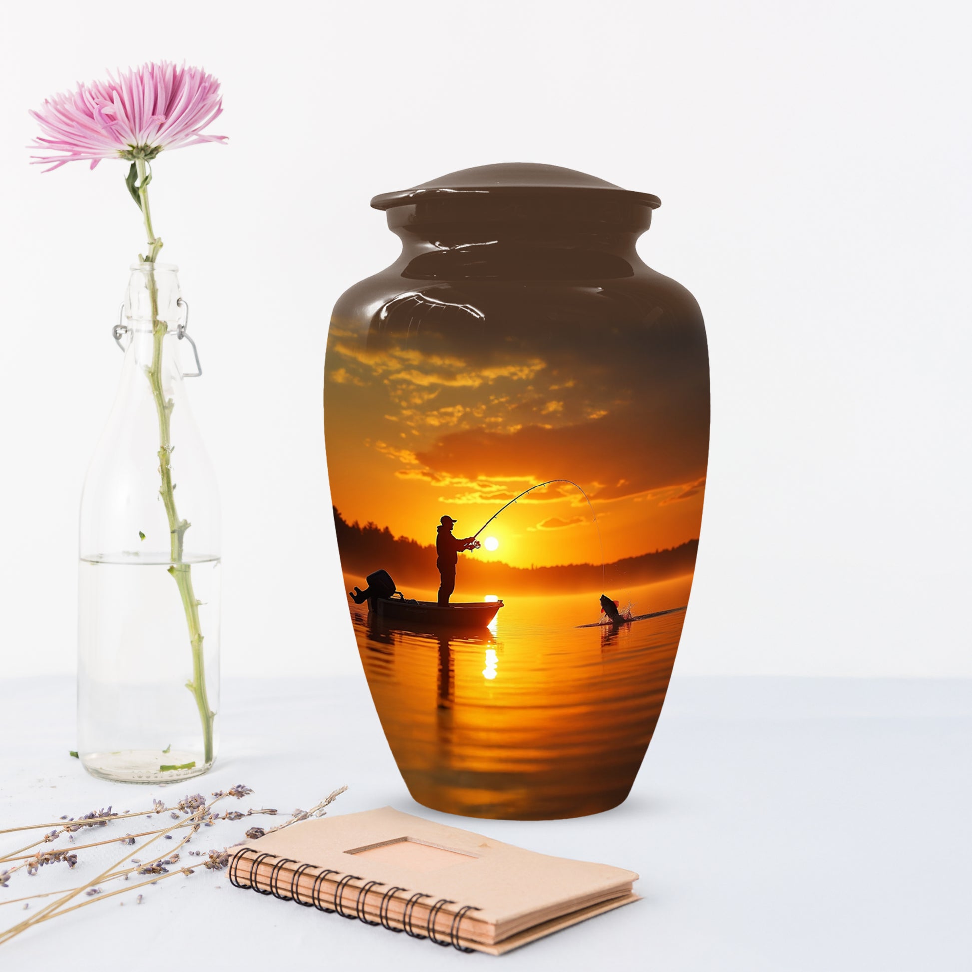 Fishing Urn for Human Ashes | Gone Fishing Cremation Urn for Dad