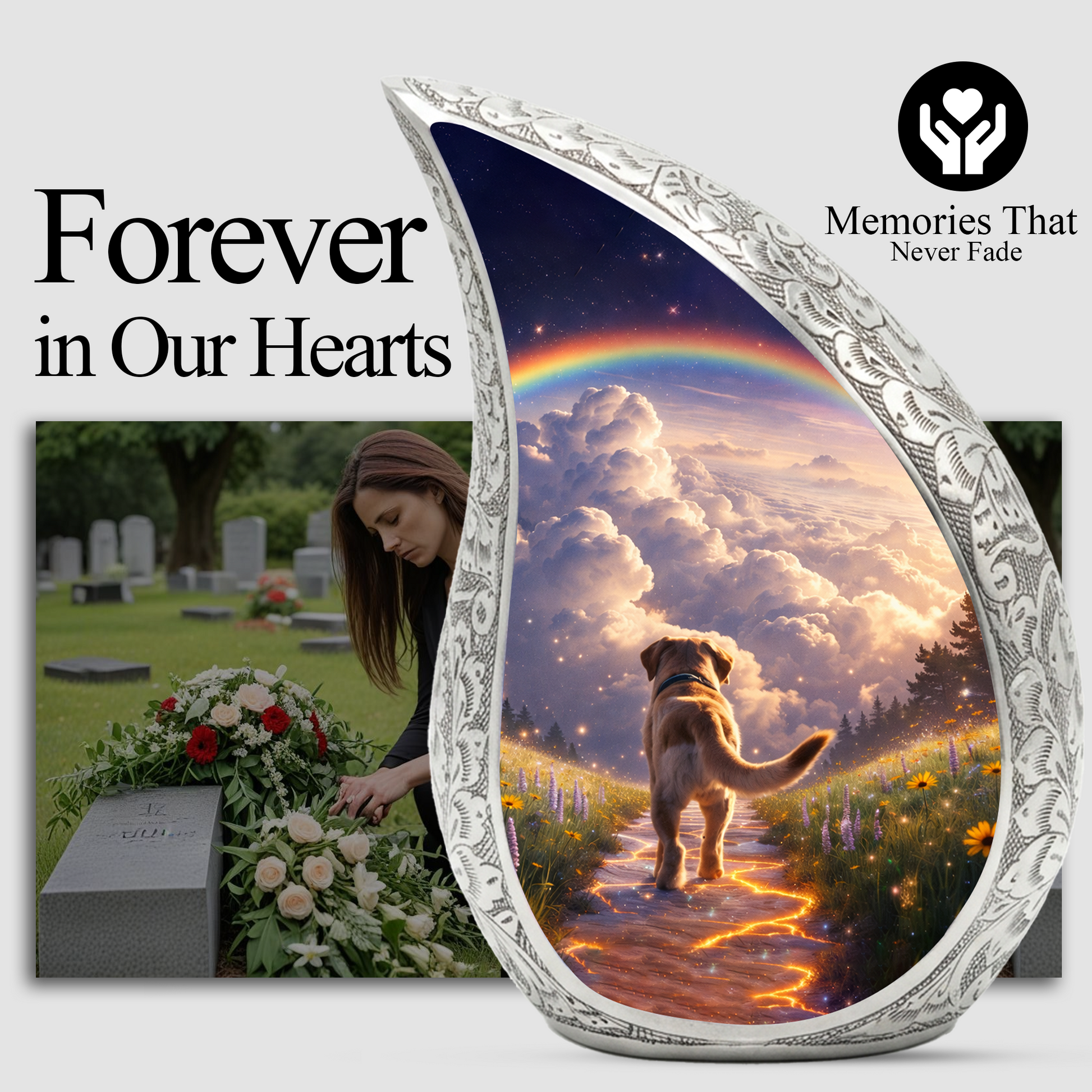 Dog Heaven Urn for Human & Pet Ashes – Personalized Dog Heaven Cremation Urn