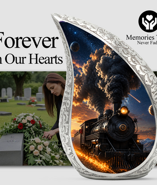 Train Urn for Human Ashes | Unique Adult Cremation Urn | Train Memorial Urn for Adult Ashes, Men & Women