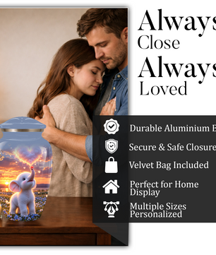 Elephant Cremation Urn for Ashes | Personalized Elephant Memorial Urn | Cute Elephant Urn