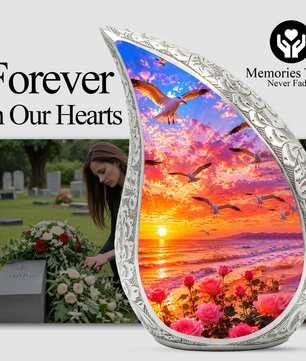 Sunset Memorial Urn for Mom – Personalized Funeral Urn for Human Ashes | Beautiful Cremation & Memorial Urn for Women