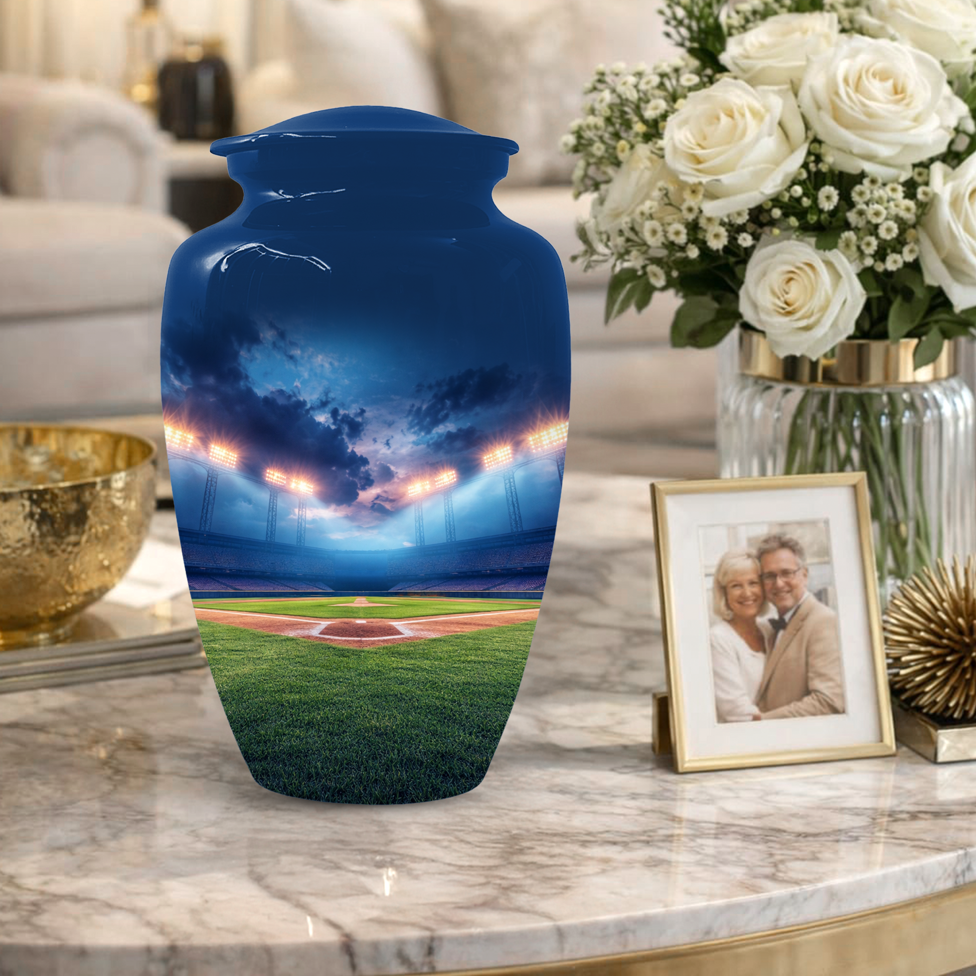 Baseball Urn for Ashes, Custom Baseball Memorial Urn, Stadium Cremation Urn