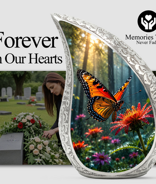 Butterfly Urn for Human Ashes | Adult Cremation Urn with Butterfly Design