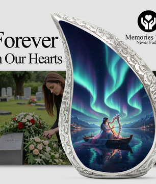 Northern Lights Urn for Mom | Beautiful Memorial Urn for Women